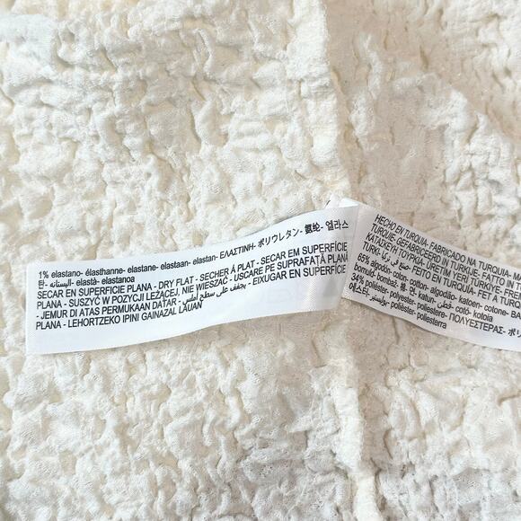 Massimo Dutti Textured Mock Neck Dress Sleeveless Turtleneck Midi, White - Picture 13 of 14